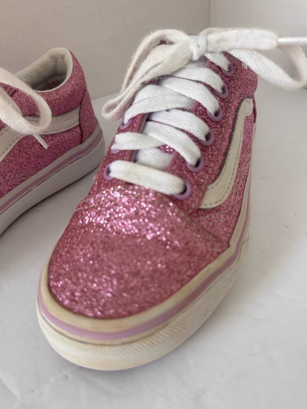 Vans Kids Old Skool "2-Tone Glitter" Sneakers Pink - Size 13.0 Kids